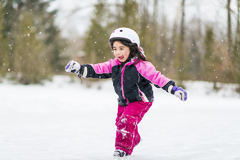 Backyard winter activities-Skating