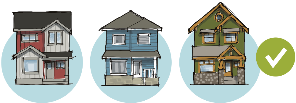 Houses with different styles
